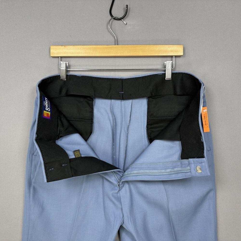 VTG 70's Gallery by Haggar 36x30 Blue Dacron Deadstock Leisure Dress Pants NWT - Picture 9 of 16